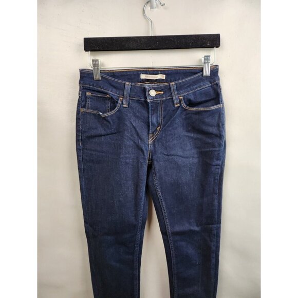 Levis 535 Blue Denim Dark Wash Super Skinny Jeans Size 28 - Picture 2 of 8